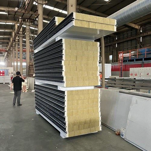 50mm 75mm 100mm 150mm 200mm thick rock wool sandwich panel